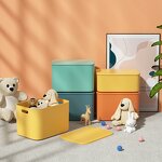 Storage Boxes - Plastic with Lid for Desk Toy Cosmetic Household
