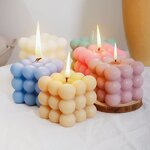Scented Candle - Paraffin Wax Bubble Rubik's Cube Colored for Home Decoration