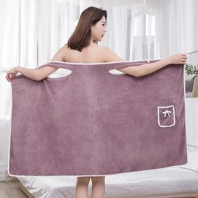 SPA Bath Dress - Custom Logo Microfiber Wearable Sexy Women Body Wrap