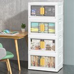 Kids Storage Bins - Collapsible Plastic with Lids for Closet Organizer