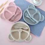 Baby Tableware Set - Silicone Bowl Plate Spoon Non-Slip for Kids
