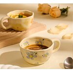 Coffee Mugs - Ceramic Hand Pinched Irregular Flower Korean Style Drinkware