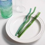 Glass Pipette - Wave-shaped High Borosilicate Creative Tableware Straw