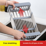 Dish Drying Rack - Single-Tier Retractable for Sink Fruit & Vegetable