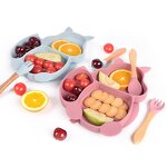 Baby Feeding Set - Silicone Bib Bowl Spoon Low MOQ for Kids Dining