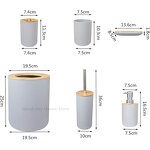 Bathroom Soap Dispenser Set - Premium White Black with Bamboo Pumps