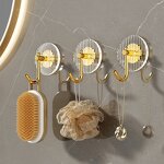 Wall Hooks - Acrylic Single Hanging Gold Silver Decorative Nail Free