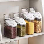 Storage Container - Transparent Plastic Airtight Rectangle for Cereal