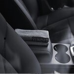 Car Wash Towel - Microfiber Double Sided Short Fleece Absorbent Orange Grey