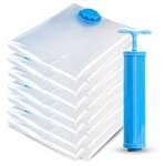Vacuum Storage Bags - Set with Pump for Travel Clothes Space Saver