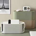 Cable Management Box - Plastic Organizer for Power Strip & Wires