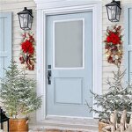Christmas Door Wreath - Rattan Cabinet Hanging Glow-Down for Year-Round