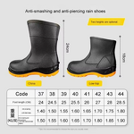 Labor Protection Shoes - PVC Steel Toe Acid Alkali Resistant Anti-Slip