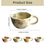Coffee Mugs - Ceramic Hand Pinched Irregular Flower Korean Style Drinkware