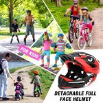 Full Face Helmet - Kids Detachable for Cycling Skateboarding Roller Skating