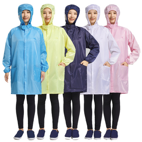 Hooded Coat - White Anti-Static Dust-Free for Breeding & Electrostatic Safety