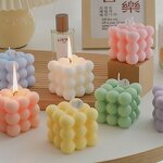 Scented Candle - Paraffin Wax Bubble Rubik's Cube Colored for Home Decoration