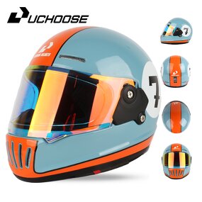 Motorcycle Helmet - Retro Full Fiberglass Carbon Fiber for Commuting & Cruise