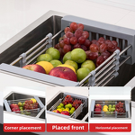 Dish Drying Rack - Single-Tier Retractable for Sink Fruit & Vegetable