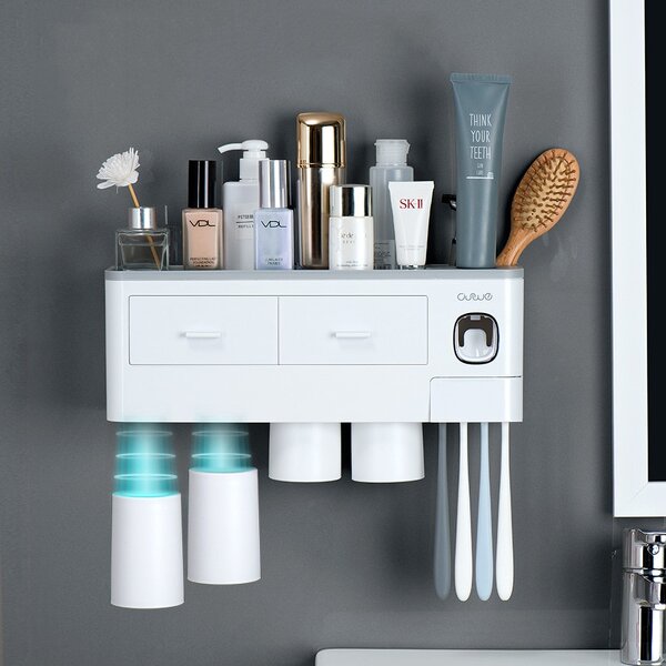 Bathroom Tools Set - Toothbrush Holder & Automatic Toothpaste Dispenser