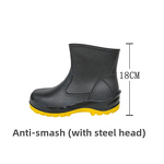 Labor Protection Shoes - PVC Steel Toe Acid Alkali Resistant Anti-Slip