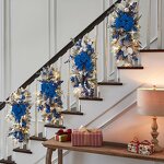 Christmas Door Wreath - Rattan Cabinet Hanging Glow-Down for Year-Round