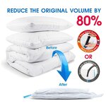 Vacuum Storage Bags - Set with Pump for Travel Clothes Space Saver