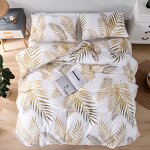 Comforter Set - Luxury Golden Leaf Duvet Cover for Bedroom Bedding