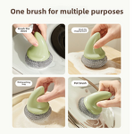 Pot Cleaning Brush - Long Handle Steel Wire Non-Stick Oil Dishwashing