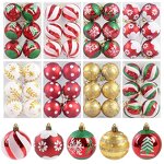 Christmas Tree Decorations - 6CM Glass Ball Glitter Hanging for Home Party