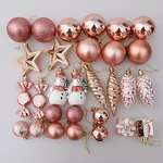 Christmas Tree Ornaments - Plastic Star Snowman Ball Set for Home Decoration