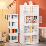 Kids Storage Bins - Collapsible Plastic with Lids for Closet Organizer