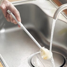 Baby Bottle Brush - Silicone Long Handle PP Foldable Multi-Functional