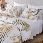 Comforter Set - Luxury Golden Leaf Duvet Cover for Bedroom Bedding