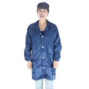 ESD Smock Manufacturer - Optimal Protection Anti-Static with 5mm Vertical Stripes Cleanroom Uniform Safety Product