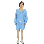 ESD Smock Manufacturer - Optimal Protection Anti-Static with 5mm Vertical Stripes Cleanroom Uniform Safety Product