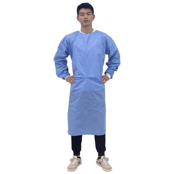 Disposable Surgical Gown Manufacturer - Unisex SMS Nonwoven Long Sleeve CE Blue PPE Isolation Hospital Protective Clothes