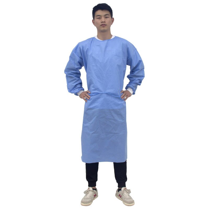 Disposable Surgical Gown Manufacturer - Unisex SMS Nonwoven Long Sleeve CE Blue PPE Isolation Hospital Protective Clothes