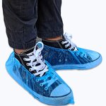 Boot Covers Manufacturer - 100Pairs Pack Blue Waterproof Non-Slip PE CPE Overshoes Disposable Plastic Outdoor Waterproof