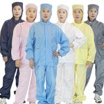 Cleanroom Split Suit Manufacturer - Reusable Work Clothes Lint Free Antistatic Clothing ESD Hooded Jacket Short for Food