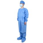 Medical Protective Clothes Manufacturer - Factory Wholesaler SMS Disposable Blue Non-Sterile Surgical Isolation Gown