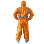 Disposable Coveralls Manufacturer - Breathable Workwear Microporous Ppes Protective Safety Construction Orange with Reflective
