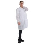 Hospital Gown Manufacturer - High Quality PP SMS Wholesale Factory Cheap Non Woven White Disposable Lab Coat