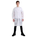 Hospital Gown Manufacturer - High Quality PP SMS Wholesale Factory Cheap Non Woven White Disposable Lab Coat