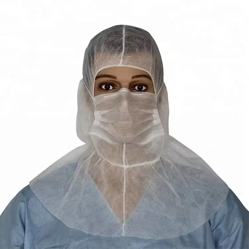 Surgical Cap Manufacturer - with Mask Disposable SMS Surgeon Hood Head Cover