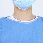Medical Protective Clothes Manufacturer - Factory Wholesaler SMS Disposable Blue Non-Sterile Surgical Isolation Gown