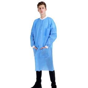 Hospital Uniform Manufacturer - OEM Non-woven For Doctors Disposable Visitor Coat Lab Coat