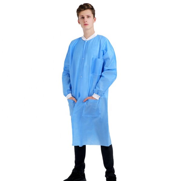 Hospital Uniform Manufacturer - OEM Non-woven For Doctors Disposable Visitor Coat Lab Coat
