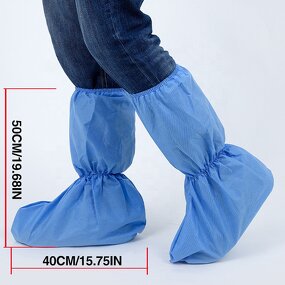 Disposable Shoe Cover Manufacturer - Hot Selling PP SMS Machine Rain Foot Cover Blue Fur Farming CE Certified Soft