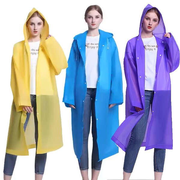 Waterproof Raincoat Manufacturer - Eva Reusable Rain Poncho Recycled Rain Jacket Durable Adult Raincoat